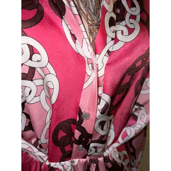 Pink 3/4 Sleeve Patterned Dress, UK Sizing XL Plus Size NWT - Picture 5 of 15